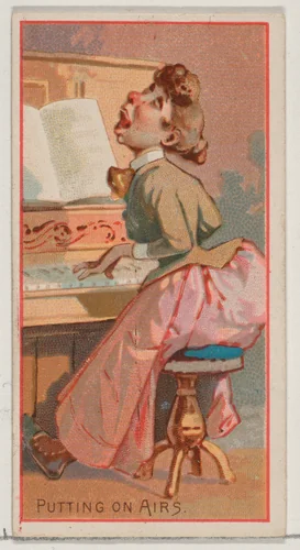 Putting on Airs, from the Jokes series (N87) for Duke brand cigarettes by W. Duke, Sons & Co., print, 1890