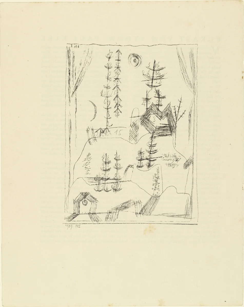 Forest (Wald) from the deluxe periodical Münchner Blätter für Dichtung und Graphikvol. 1, no. 9 by Paul Klee, print, 1919