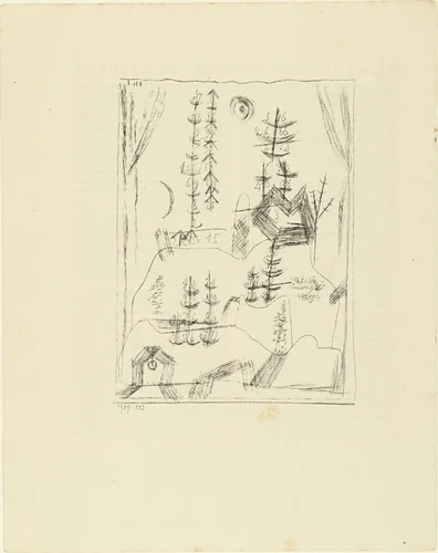 Forest (Wald) from the deluxe periodical Münchner Blätter für Dichtung und Graphikvol. 1, no. 9 by Paul Klee, print, 1919