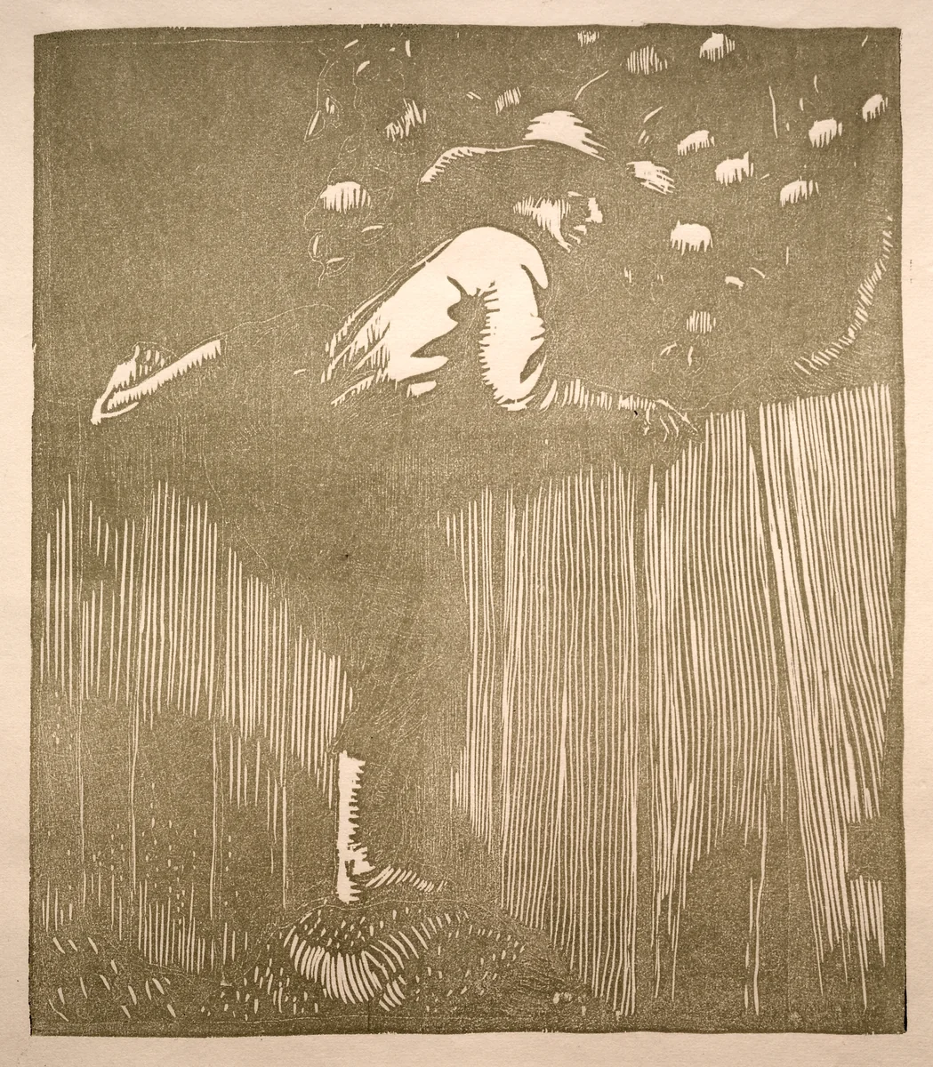 Picking Apples by Arthur Allen Lewis, print, 1900-1950