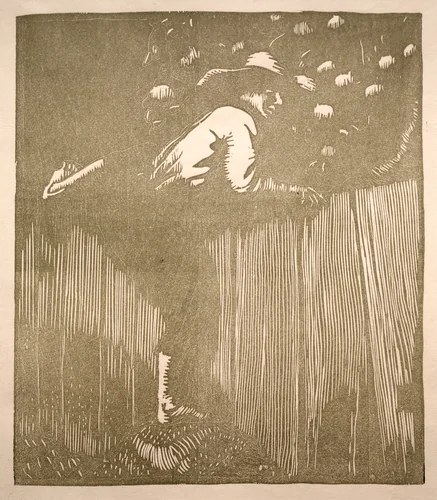 Picking Apples by Arthur Allen Lewis, print, 1900-1950