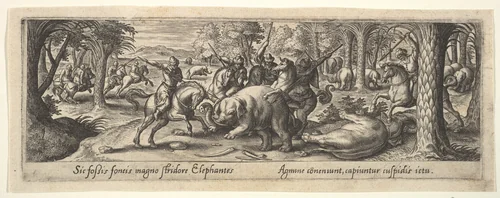 1 of 8 plates on Hunting and Fishing by Hans Bol, print, 1580-1620
