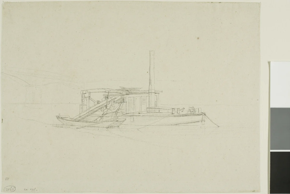 A Dredge by Charles Meryon, drawing, 1841-1868