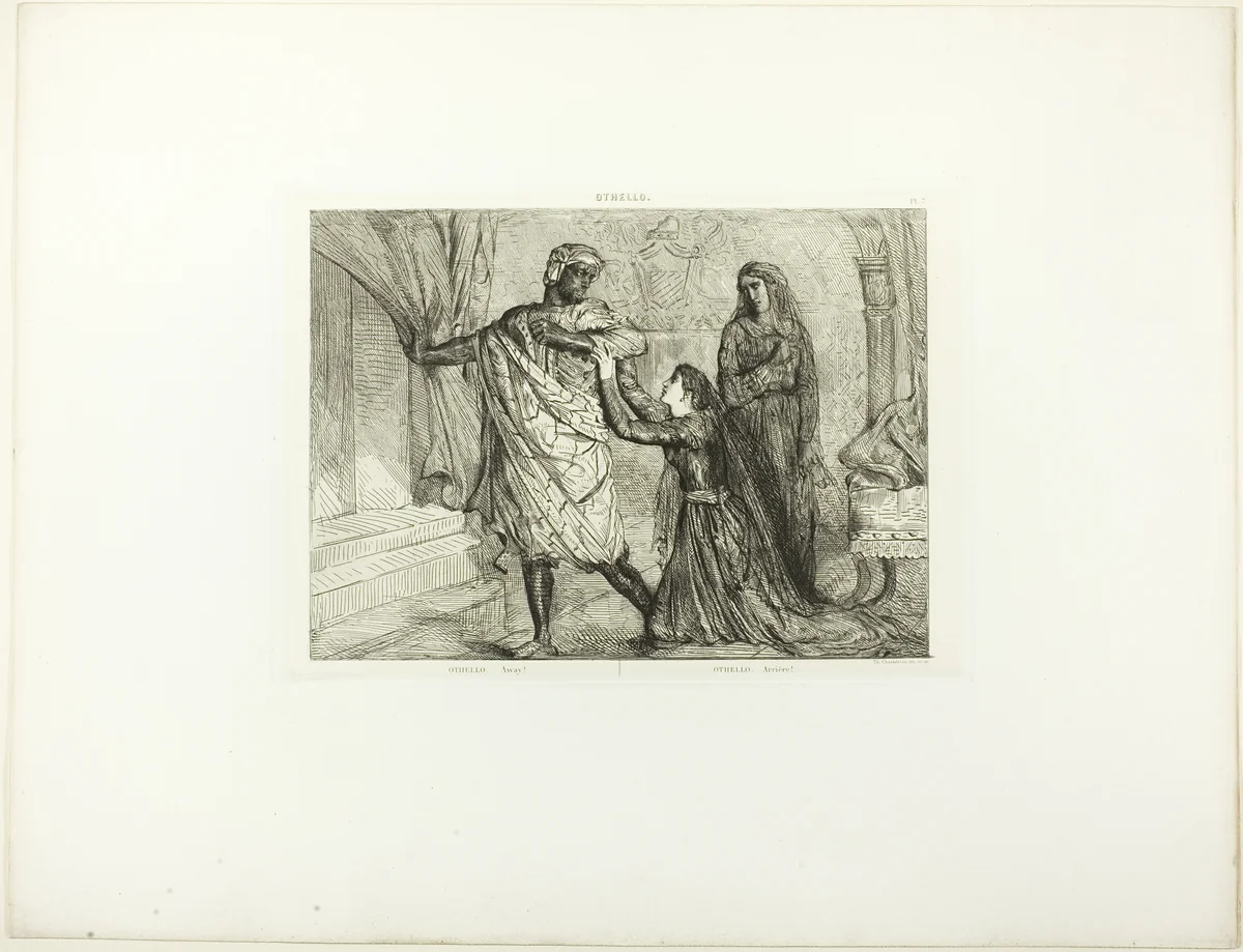 Away!, plate 7 (act 3, scene 4) from Othello by Théodore Chassériau, print, 1844