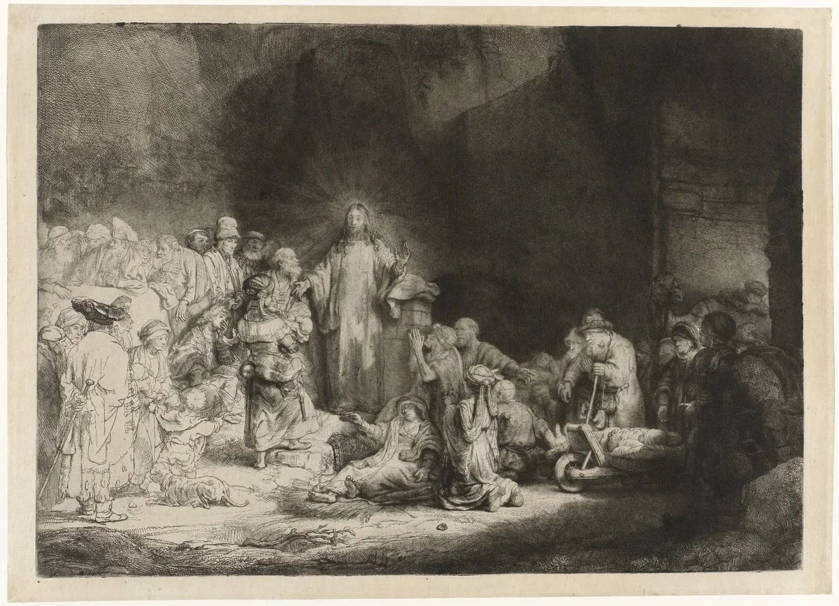 Christ Healing the Sick (‘Hundred Guilder Print’) by Rembrandt van Rijn, print, 1648
