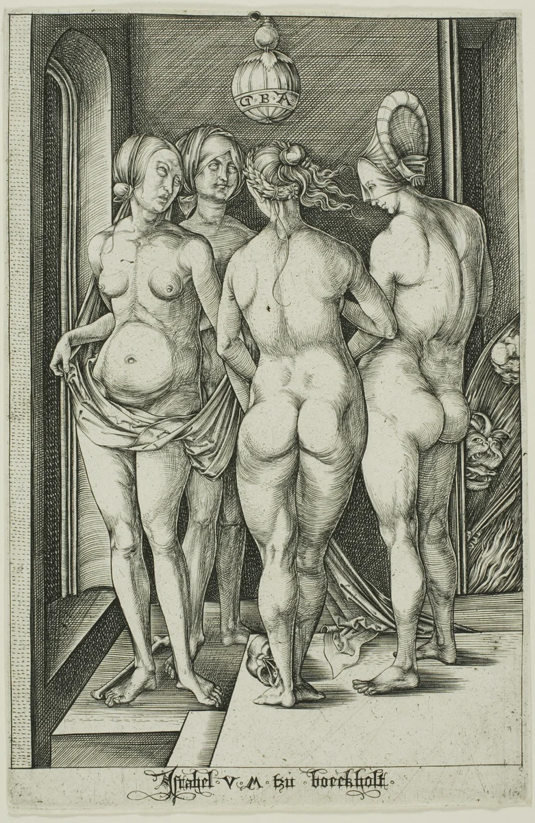 The Four Witches by Israhel van Meckenem, print, 1497-1503