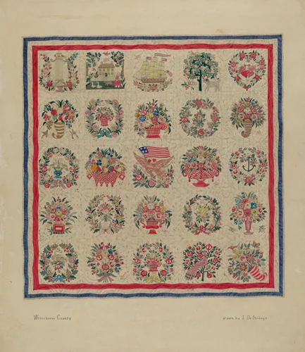 Friendship Quilt by Isabelle De Strange, index of american design, 1937