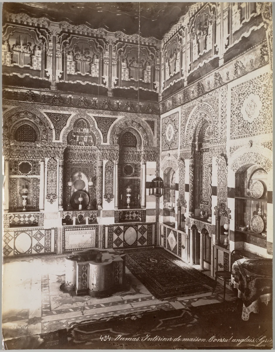 Damas. Intérieur de Maison. Consul Anglais (Syrie) by Félix Bonfils, photograph, 1867-1899