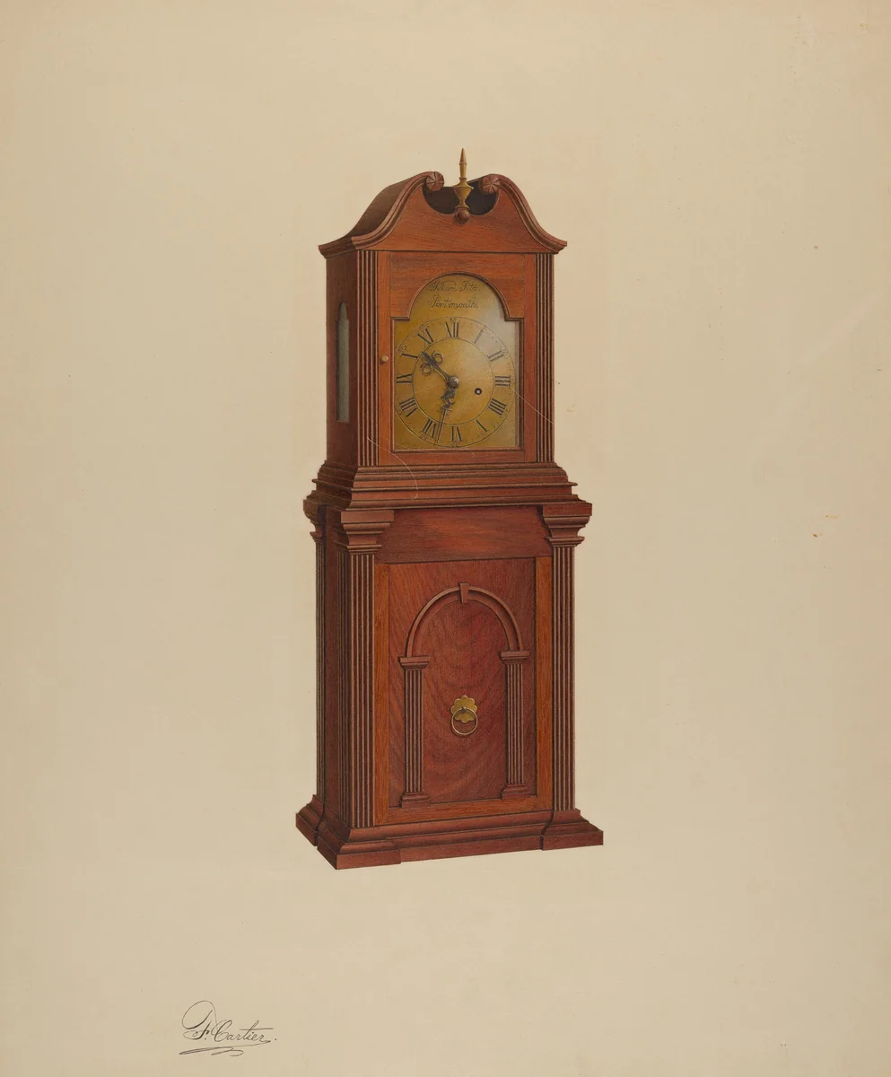 Shelf Clock by Ferdinand Cartier, index of american design, 1940