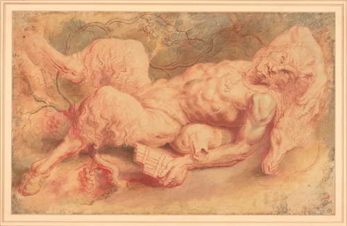 Pan Reclining by Peter Paul Rubens, drawing, 1610