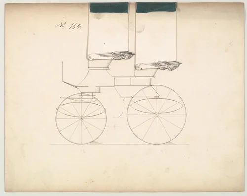 Design for Phaeton, no. 164 by Brewster & Co., drawing, 1850-1874