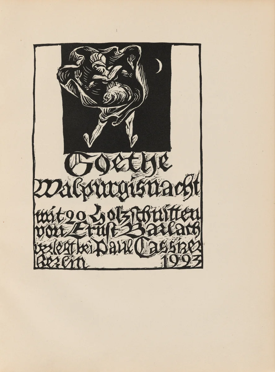 Walpurgisnacht (Walpurgis Night) by Ernst Barlach
Johann Wolfgang von Goethe, volume, 1923