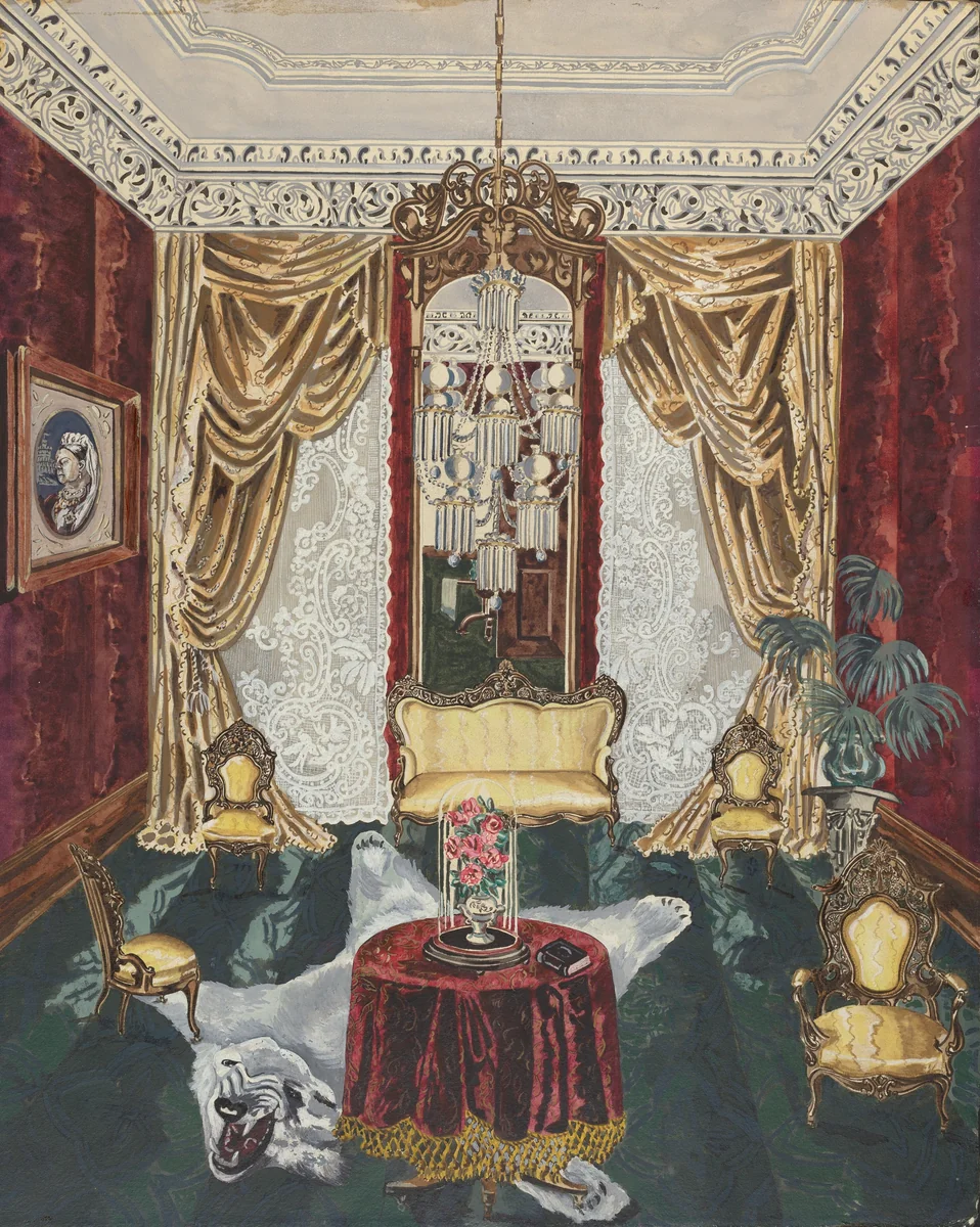 Townhouse Parlor, 1869 by Perkins Harnly, index of american design, 1935-1942