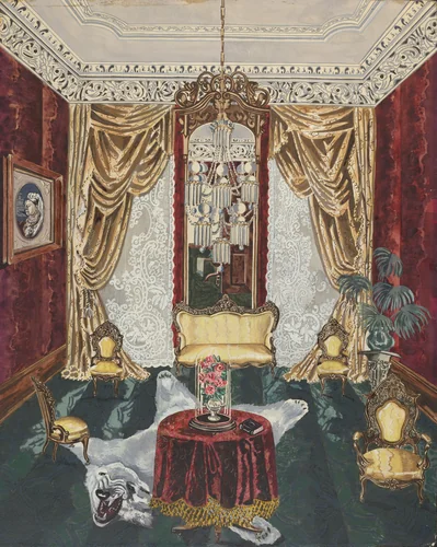 Townhouse Parlor, 1869 by Perkins Harnly, index of american design, 1935-1942