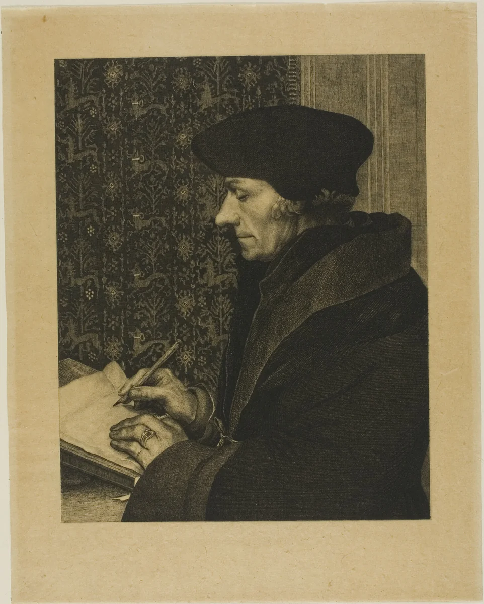 Erasmus by Félix Bracquemond, print, 1863