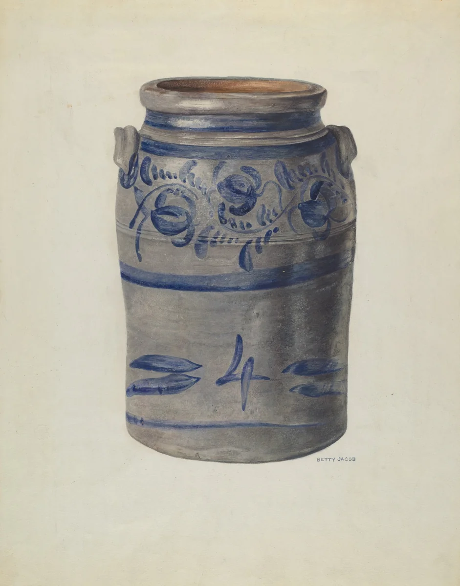 4 Gal Crock by Betty Jacob, index of american design, 1940