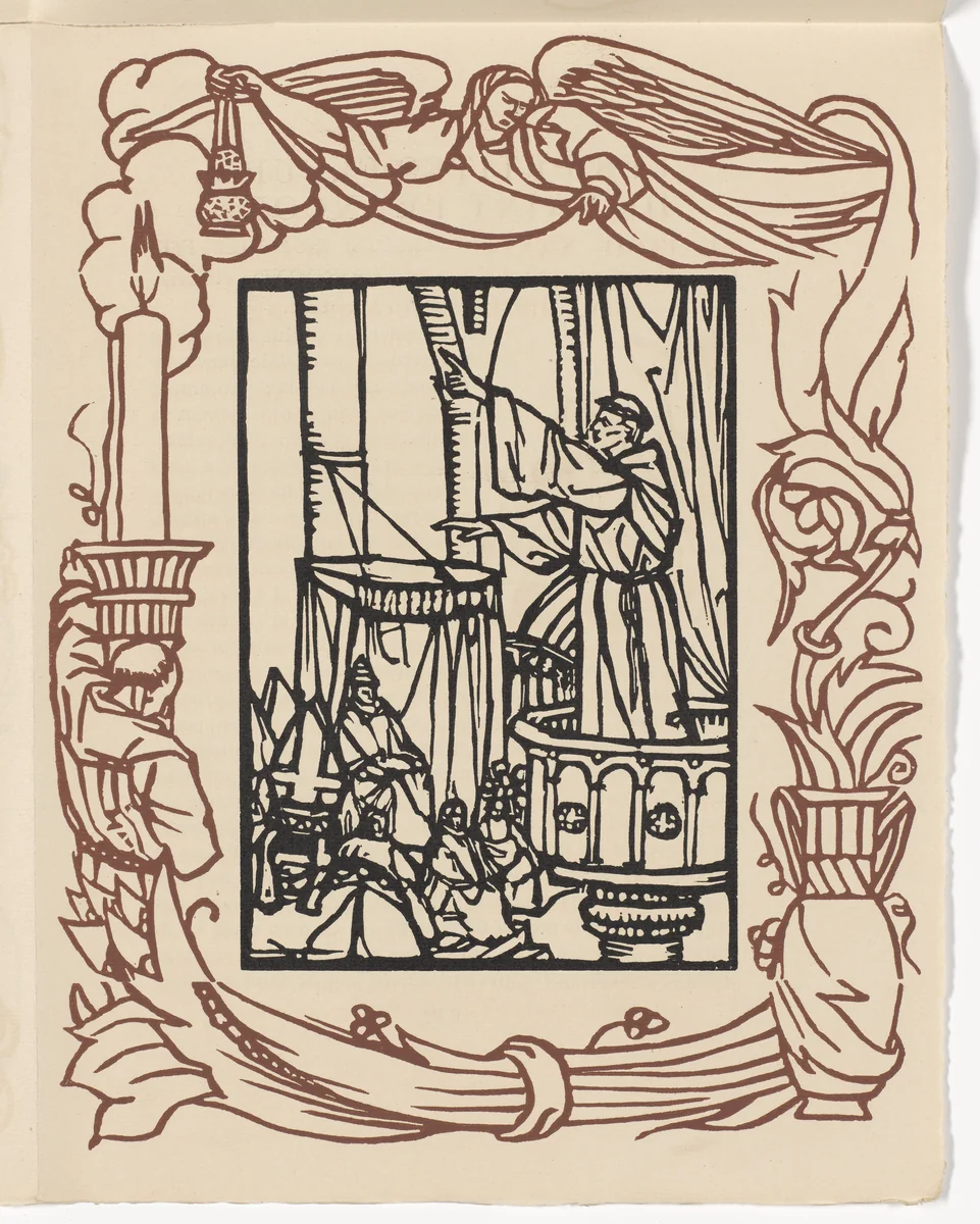 Plate (page 223) from Les Petites Fleurs de St. François (The Little Flowers of St. Francis) by Émile Bernard, illustrated book, 1928