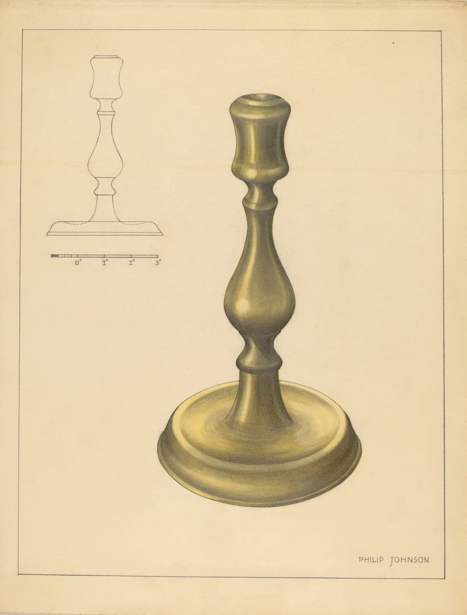Candlestick by Philip Johnson, index of american design, 1937