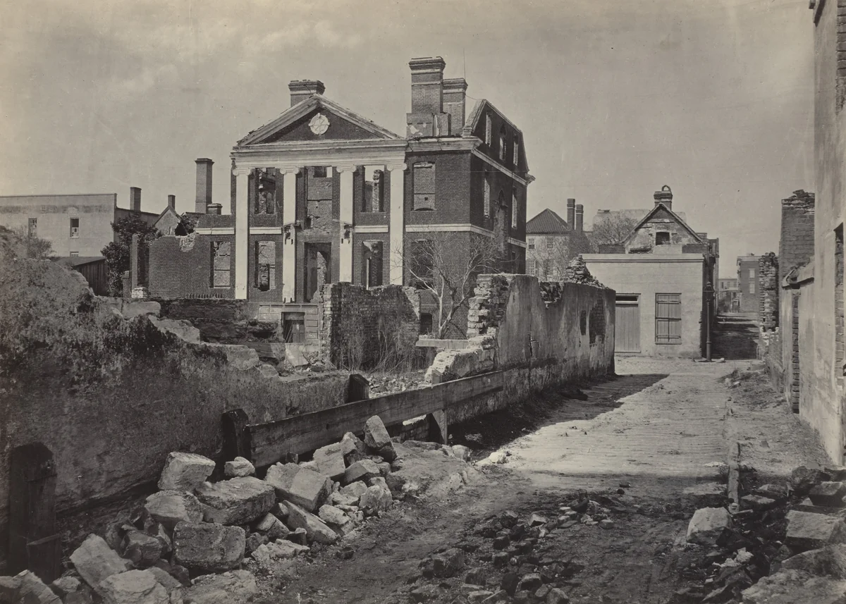 Ruins of the Pinckney Mansion, Charleston from the album Photographic Views of Sherman's Campaign by George N. Barnard, photograph, 1864