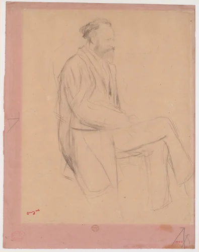 Édouard Manet, Seated, Right Profile by Edgar Degas, drawing, 1863-1873