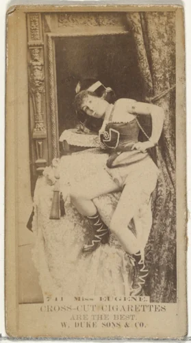 Card Number 711, Miss Eugene, from the Actors and Actresses series (N145-3) issued by Duke Sons & Co. to promote Cross Cut Cigarettes by W. Duke, Sons & Co., photograph, 1880-1889