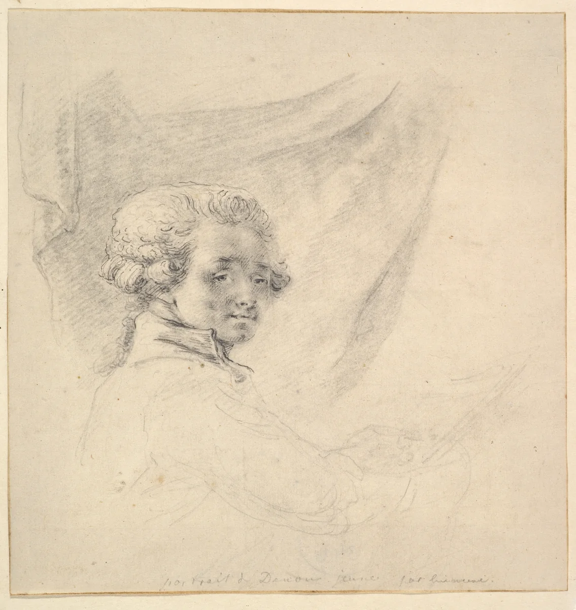 Self-Portrait as a Young Man by Dominique Vivant Denon, drawing, 1775-1785