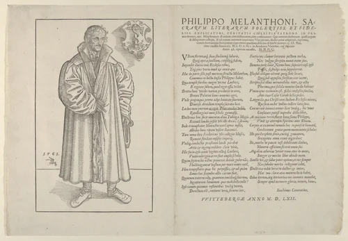 Philip Melanchthon, Full-Length Towards the Right by Lucas Cranach the Younger, print, 1561