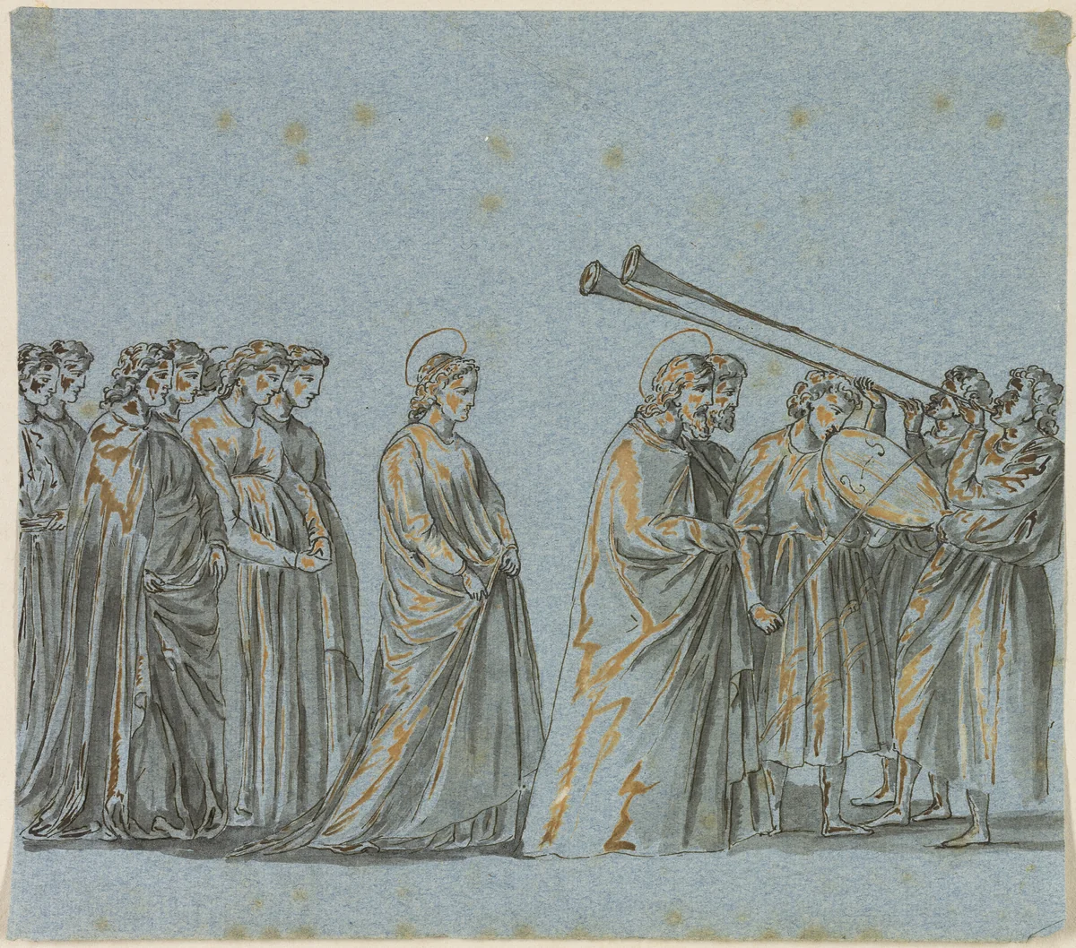 Wedding Procession of Mary and Joseph by Giotto, drawing, 1780-1820
