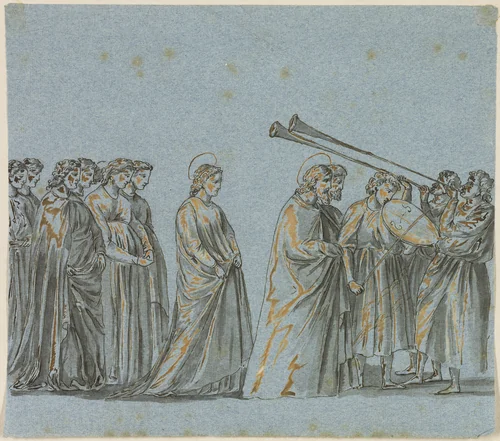 Wedding Procession of Mary and Joseph by Giotto, drawing, 1780-1820