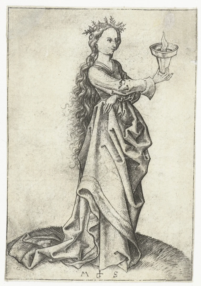 De derde wijze maagd by Unknown, print, 1470-1491