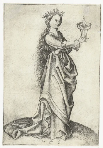 De derde wijze maagd by Unknown, print, 1470-1491