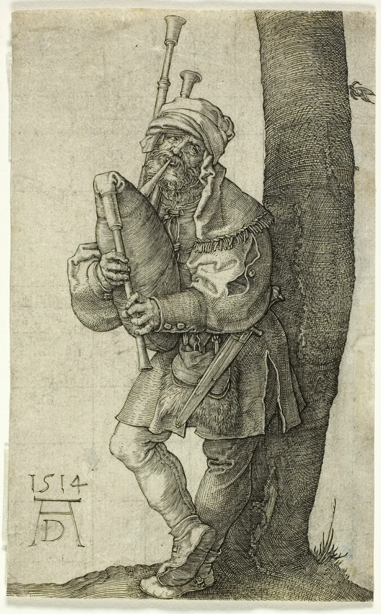 The Bag-Piper by Albrecht Dürer, print, 1514
