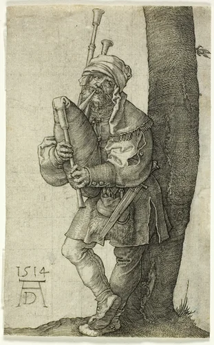 The Bag-Piper by Albrecht Dürer, print, 1514