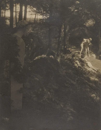 Boys Wrestling by Clarence H. White, photograph, 1908