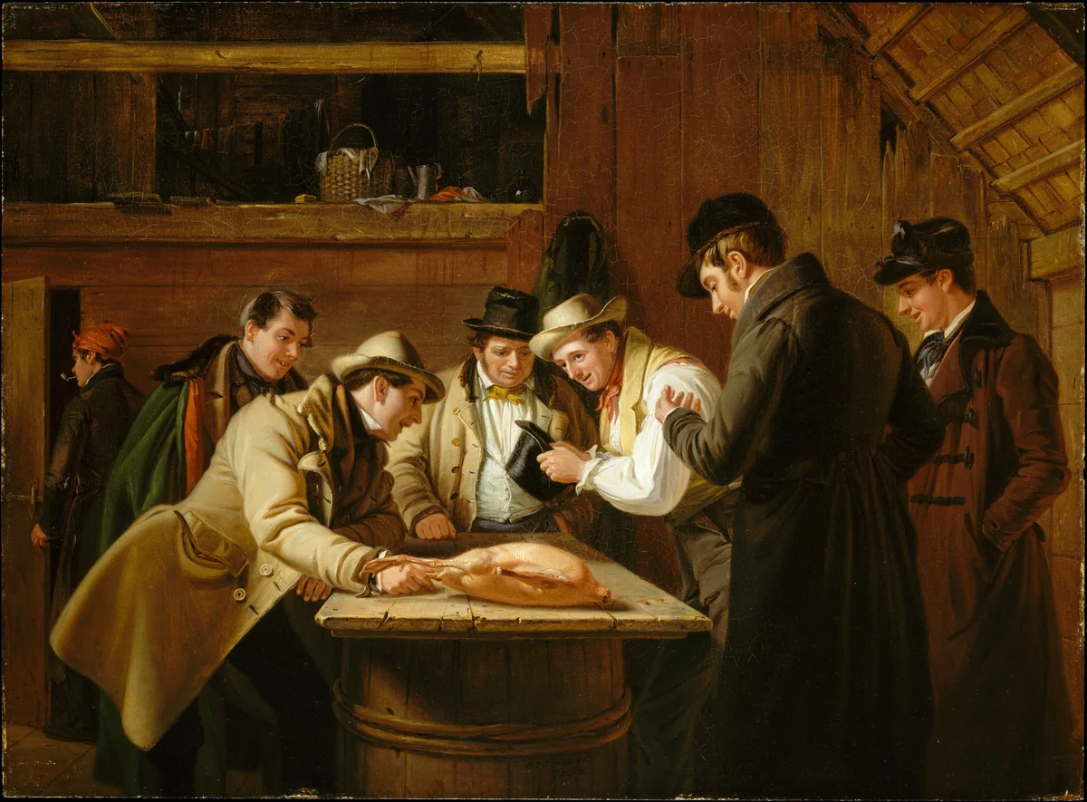 The Raffle (Raffling for the Goose) by William Sidney Mount, artwork, 1837