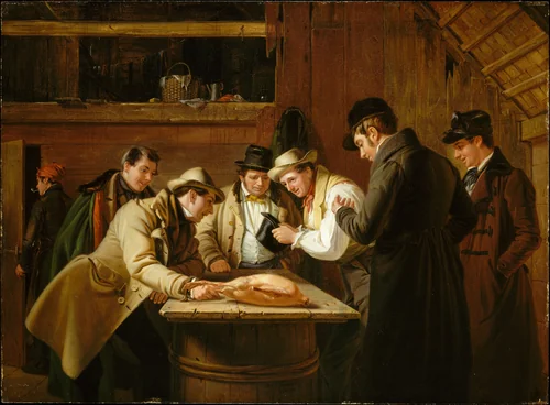 The Raffle (Raffling for the Goose) by William Sidney Mount, artwork, 1837