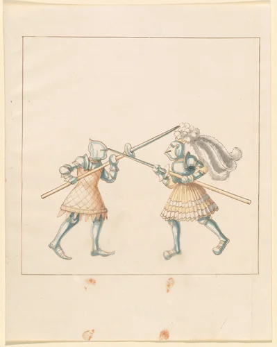 Foot Combat with Awl Pikes by German 16th Century, drawing, 1515