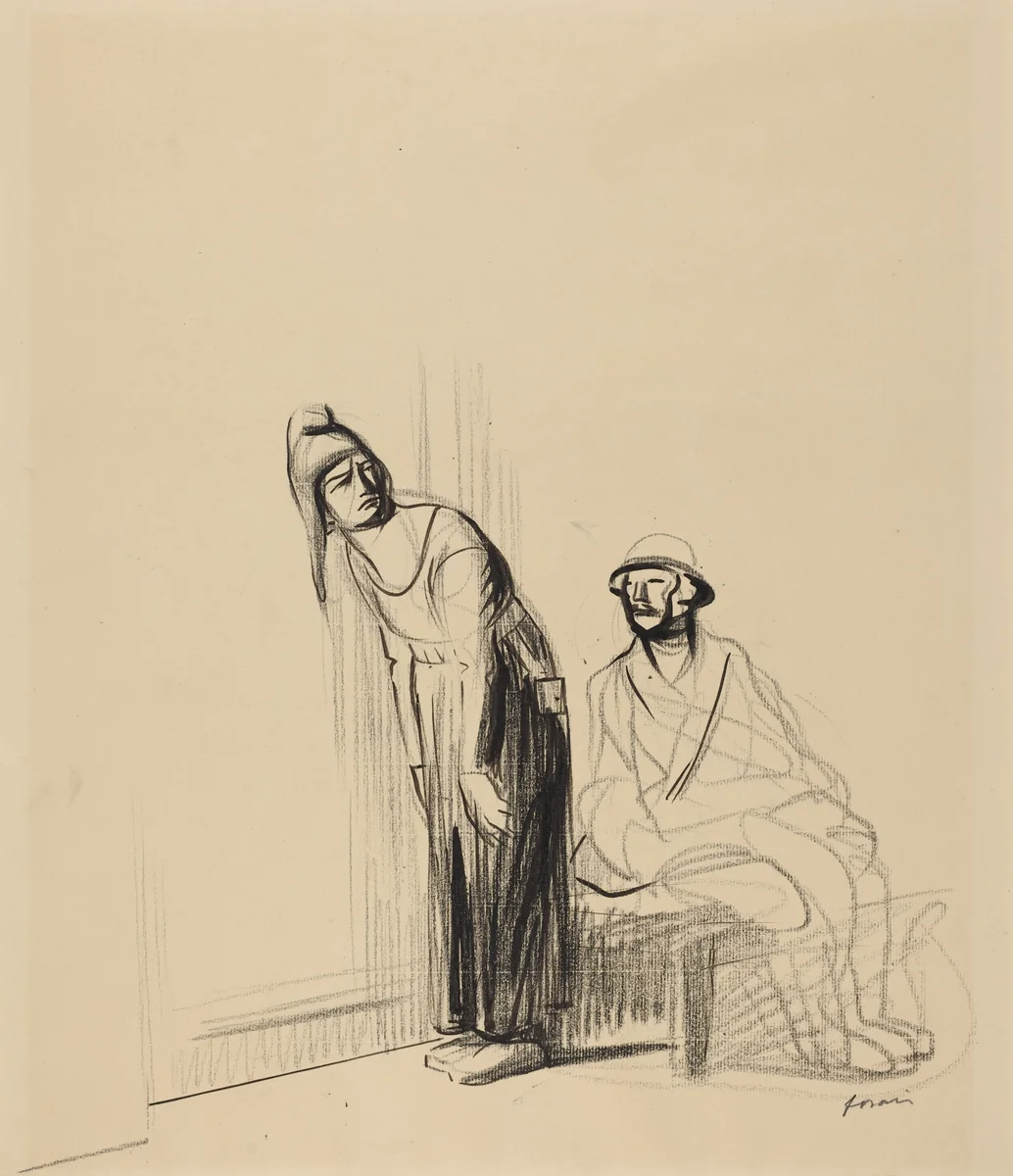 At the Peace Conference by Jean-Louis Forain, drawing, 1919