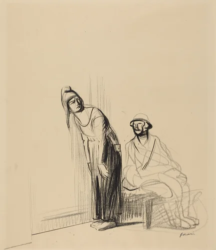 At the Peace Conference by Jean-Louis Forain, drawing, 1919