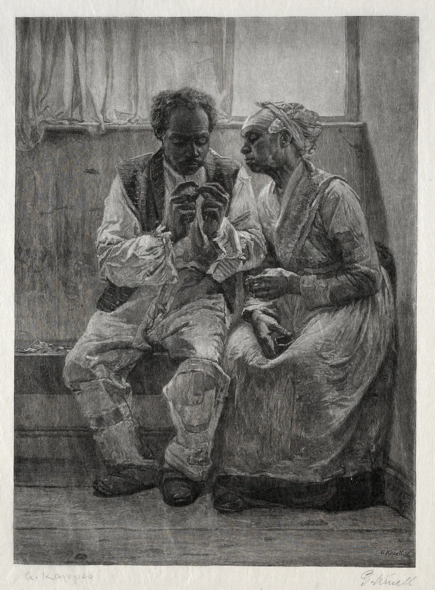 Rent Day by Gustav Kruell, print, 1877-1887