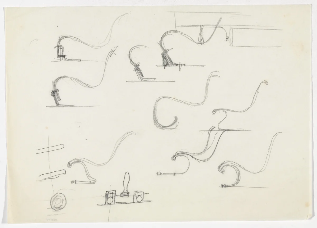 Lounge and Reclining Chairs without Arms (Elevation sketches) by Ludwig Mies van der Rohe, mies van der rohe archive, 1926