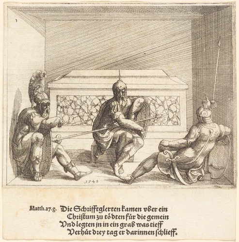 Christ in the Tomb by Augustin Hirschvogel, print, 1548