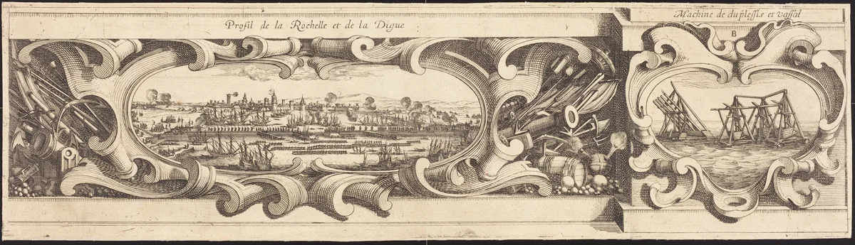 The Siege of La Rochelle [plate 16 of 16; set comprises 1952.8.97-112] by Israel Henriet; Abraham Bosse; Jacques Callot, print, 1628-1631