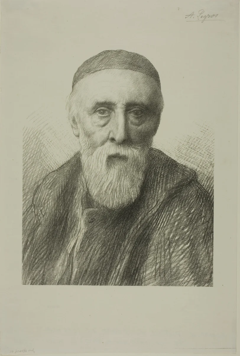 Portrait of G. F. Watts, R. A., second plate by Alphonse Legros, print, 1889-1899
