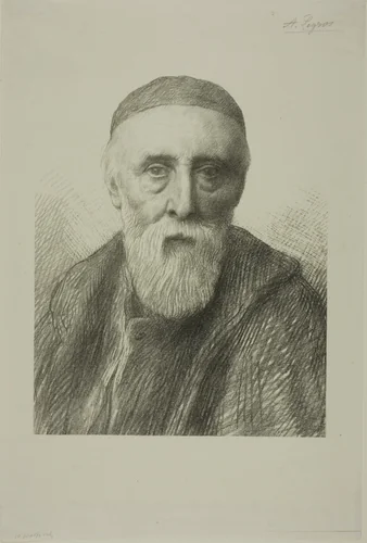 Portrait of G. F. Watts, R. A., second plate by Alphonse Legros, print, 1889-1899