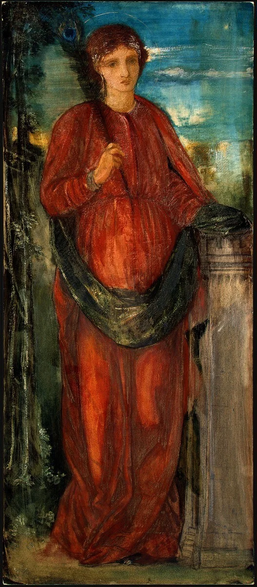 Saint Barbara by Edward Coley Burne-Jones, drawing, 1866-1870