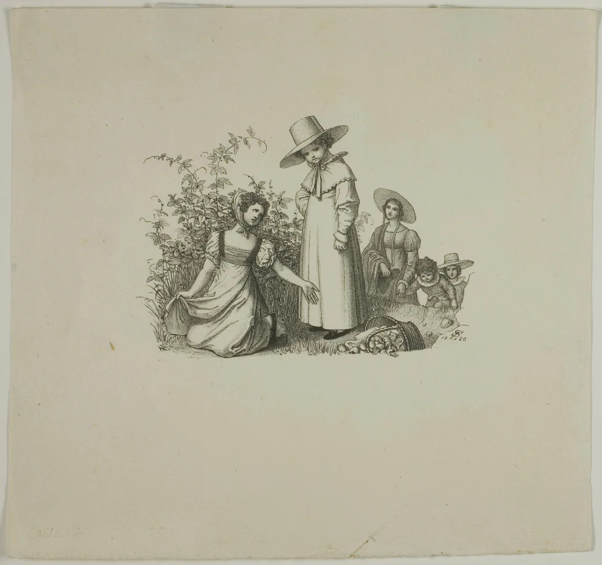 Family with Picnic Baskets by Ludwig Ferdinand Schnorr von Carolsfeld, print, 1820