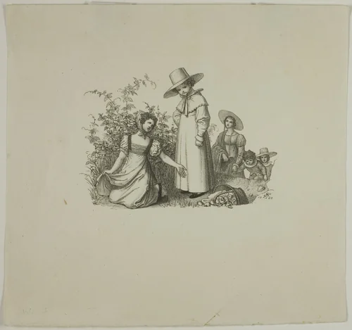 Family with Picnic Baskets by Ludwig Ferdinand Schnorr von Carolsfeld, print, 1820