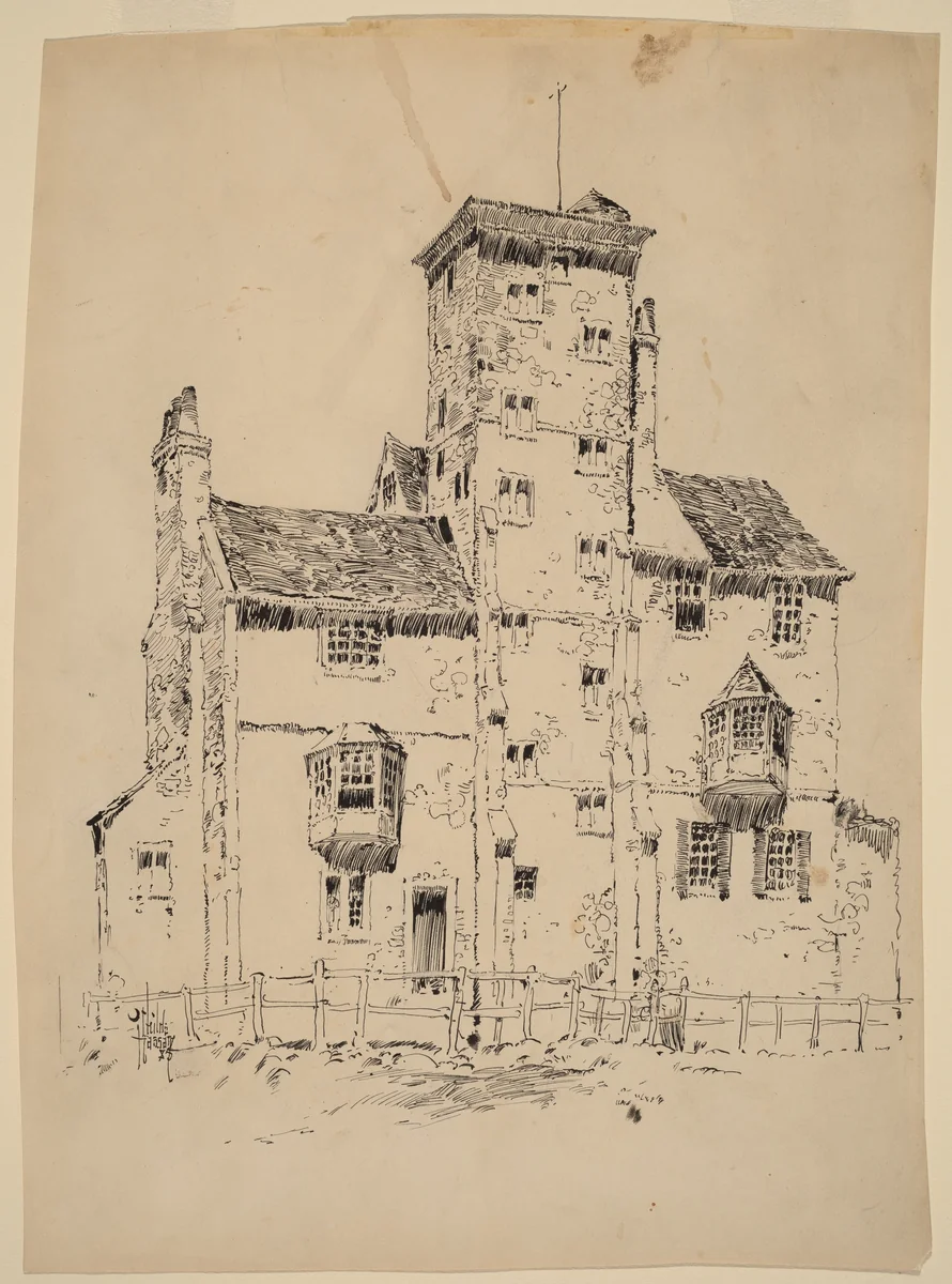 Norman Structure by Childe Hassam, drawing, 1885