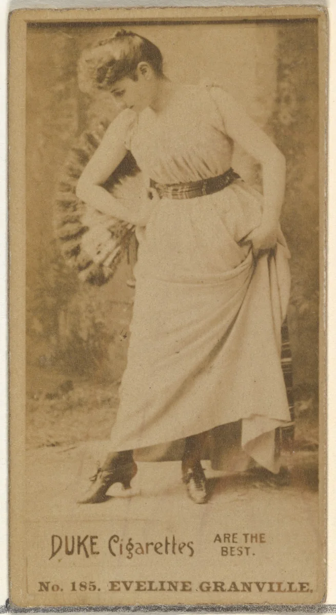 Card Number 185, Eveline Granville, from the Actors and Actresses series (N145-6) issued by Duke Sons & Co. to promote Duke Cigarettes by W. Duke, Sons & Co., photograph, 1880-1889